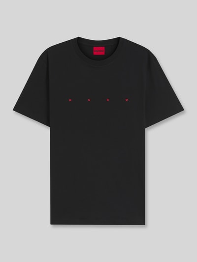 HUGO męski t-shirt o kroju regular fit z czystej bawełny Czarny 2