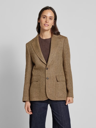 Polo Ralph Lauren Blazer mit Brustleistentasche Modell 'HERTIAGE' Camel Melange 4