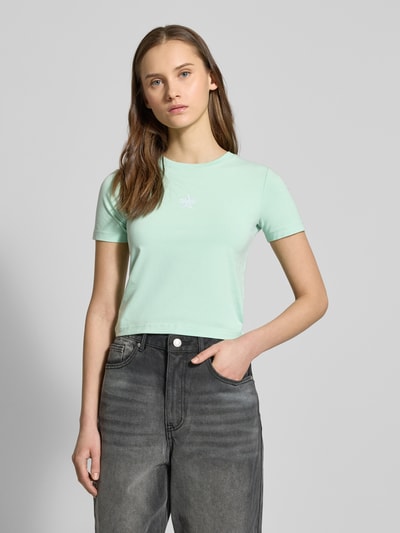 Guess Jeans T-shirt met labelstitching Rietgroen - 4