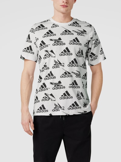 ADIDAS SPORTSWEAR T-shirt met all-over logo Wit - 4