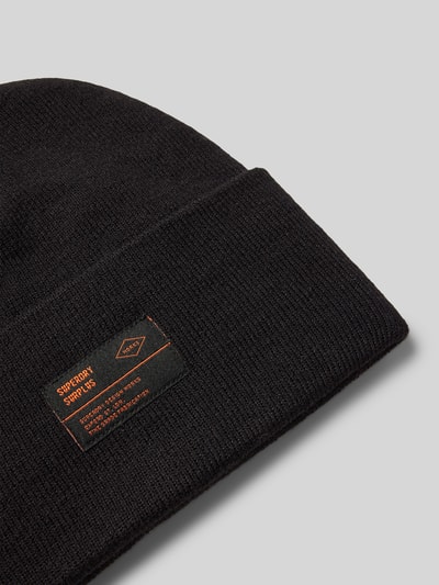 Superdry Czapka beanie z naszywką z logo model ‘WORKWEAR’ Czarny 2