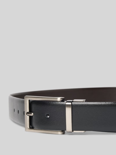 Christian Berg Men Pasek skórzany z funkcją dwustronną Czarny 2