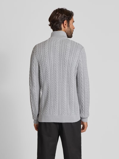 Jack & Jones Premium Gebreide pullover met ribboorden, model 'BLUSEAN' Lichtgrijs gemêleerd - 5