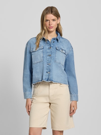 Only Boxy Fit Jeansjacke aus reiner Baumwolle Modell 'MARINA' Hellblau 4