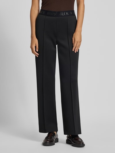 s.Oliver BLACK LABEL Straight leg broek met elastische band Zwart - 4