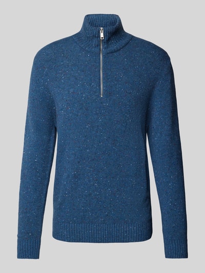 Marc O'Polo Regular Fit Troyer aus gesprenkeltem Tweedgarn Blau 2