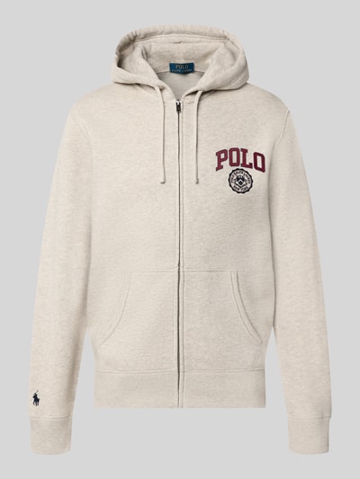 Produktfoto, jasnoszara bluza rozpinana z mieszanki bawełny Regular Fit Sweatjacke aus Baumwoll-Mix von Polo Ralph Lauren, gładka faktura