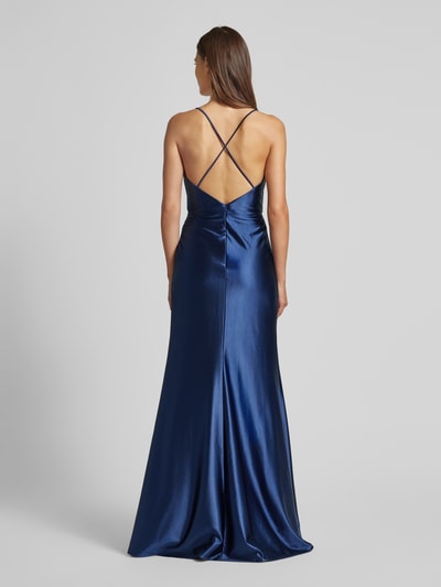 Luxuar Abendkleid mit Raffungen Dunkelblau 5