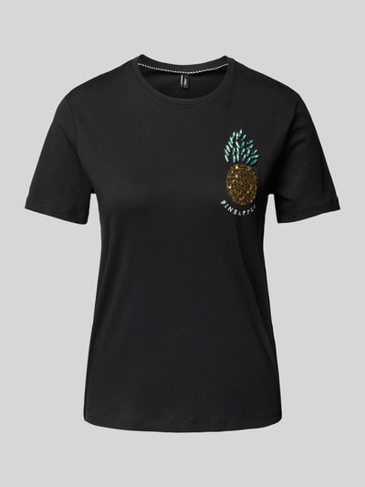 ONLY Regular Fit T-Shirt mit Ziersteinbesatz Modell 'KITA' Black 2