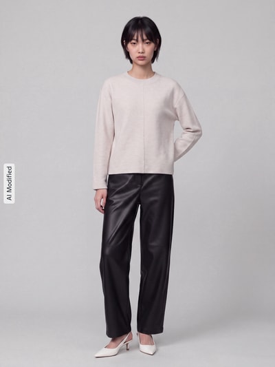 s.Oliver RED LABEL Relaxed Fit Sweatshirt aus Baumwoll-Mix  Offwhite 1