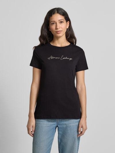 ARMANI EXCHANGE T-shirt z wyhaftowanym logo Czarny 4