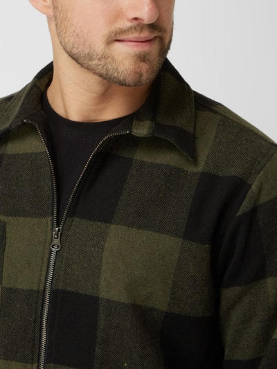 Selected Homme Loose fit overhemdjack met ruitmotief, model 'Doller' Olijfgroen - 3