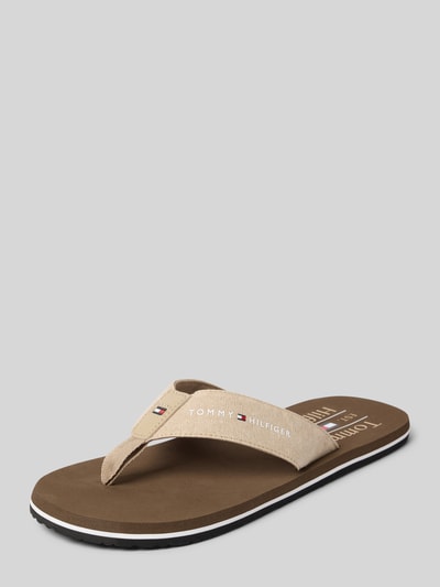 Tommy Hilfiger Flip Flops mit Denim-Riemchen Beige 1