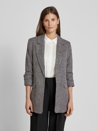 Vero Moda Regular Fit Longblazer mit Raffungen Modell 'FRIDA' Metallic Black Melange 4