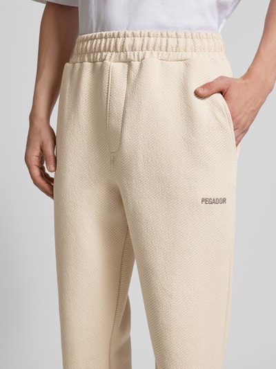 Pegador Wide Leg Sweatpants mit Strukturmuster Modell 'VEAL' Beige 3