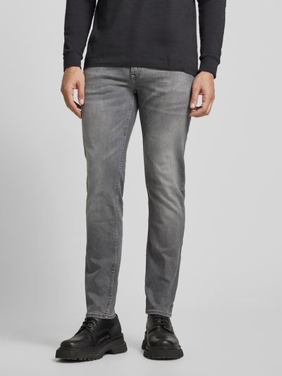 BOSS Orange Slim Fit Jeans im Used-Look Modell 'DELAWARE' Mittelgrau 4