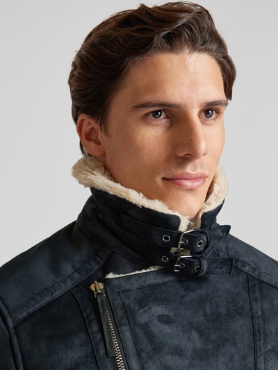 Scotch & Soda Sherpa jacket met labelpatch Zwart - 3