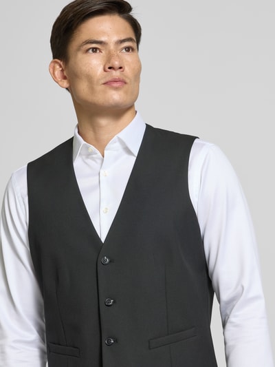 Christian Berg Men Anzugweste mit Knopfleiste Black 3