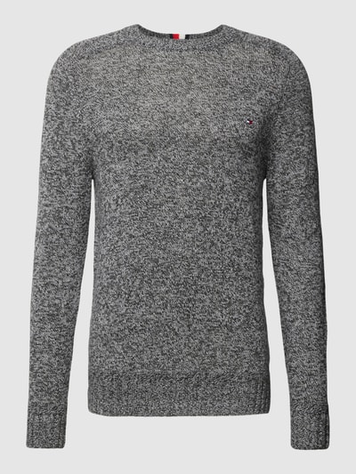 Tommy Hilfiger Gebreide pullover met labelstitching, model 'MERINO' Middengrijs gemêleerd - 2