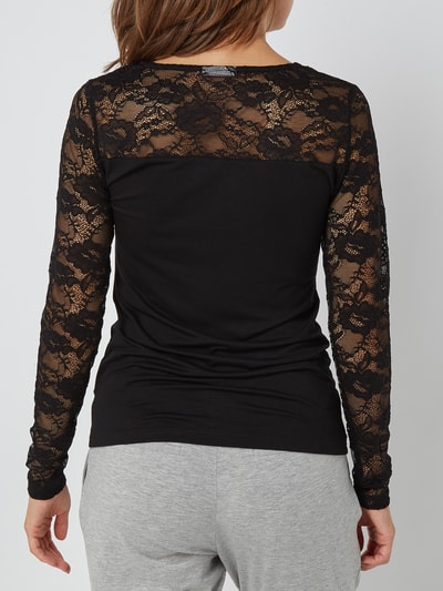 Kaffe Shirt mit floraler Spitze  Black 5