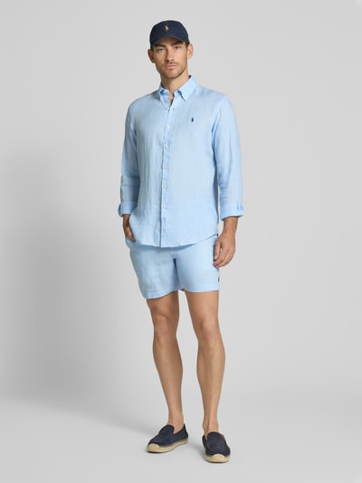 Polo Ralph Lauren Freizeithemd mit Label-Stitching Hellblau 1