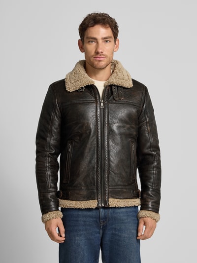 Gipsy Regular fit jack in leerlook, model 'Aiforce' Zwart - 4