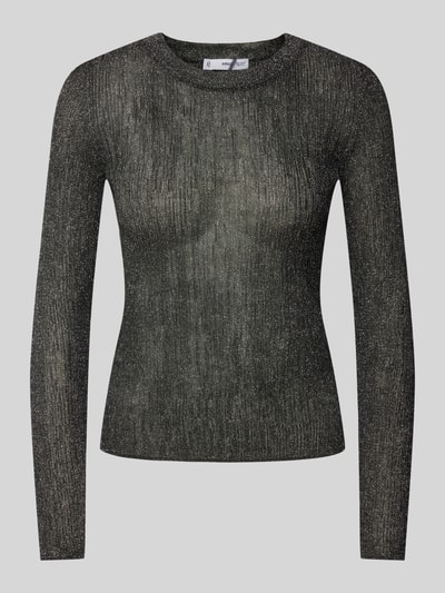 Mango Longsleeve mit Effektgarn Modell 'TUNG' Black 2