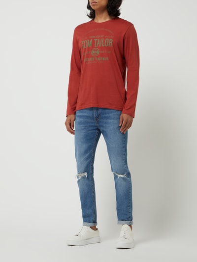 Tom Tailor Longsleeve mit Logo Rostrot 1