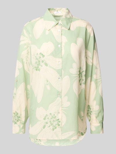 OPUS Regular fit overhemdblouse met doorknoopsluiting Lichtgroen gemêleerd - 2