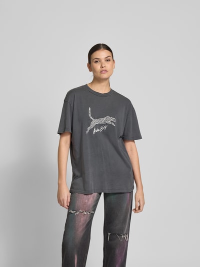 Anine Bing T-Shirt mit Label-Print Black 4