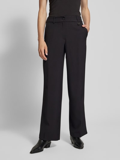 JOOP! Wide leg stoffen broek met labelapplicatie Zwart - 4