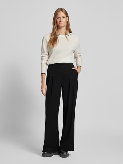 MSCH Copenhagen Baggy fit stoffen broek met plooien, model 'Henrika' Zwart - 1