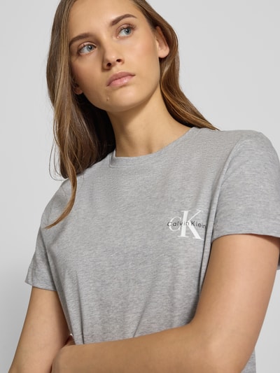 Calvin Klein Jeans T-shirt met labelprint in een set van 2 stuks Lichtgrijs - 3