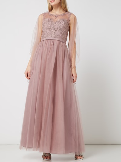 Mascara Abendkleid aus Tüll mit Stasssteinen Mauve 5