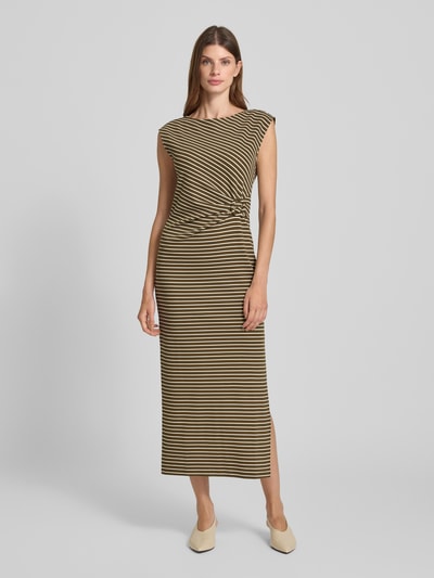 Zero Maxikleid mit Viskose-Anteil und Zierfalten Khaki 4