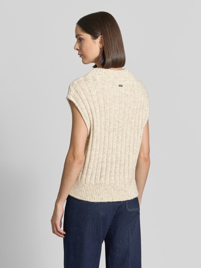Barbour Relaxed Fit Pullunder aus Woll-Mix Offwhite 5