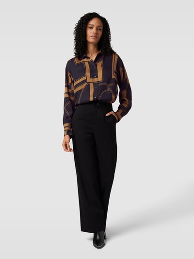 Marc O'Polo Blouse van viscose met all-over motief Zwart - 1