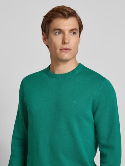 Christian Berg Men Strickpullover mit Woll-Anteil und Rundhalsausschnitt Gruen 3