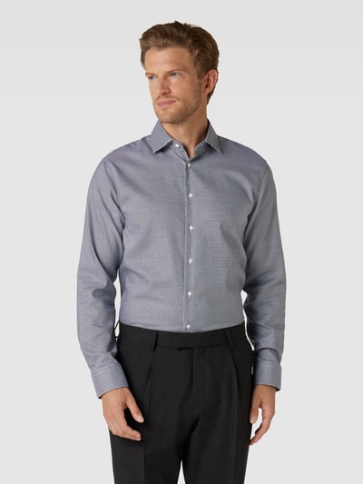 SEIDENSTICKER REGULAR FIT Koszula biznesowa o kroju regular fit z fakturowanym wzorem Granatowy 4