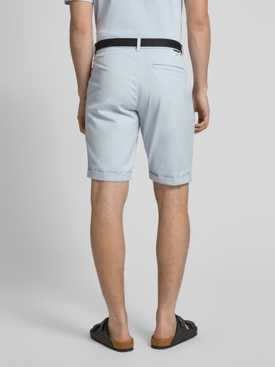 Tom Tailor Denim Regular Fit Chinoshorts mit Gürtel Hellblau Melange 5