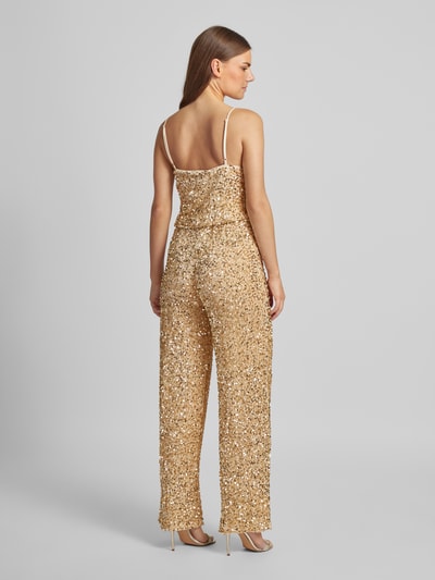 Vila Jumpsuit met pailletten, model 'FAITH' Goud gemêleerd - 5