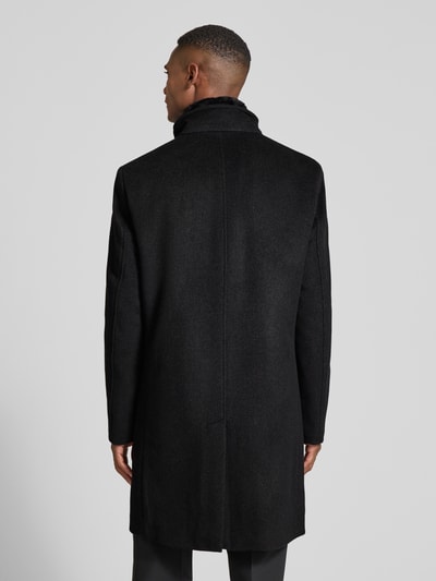 Christian Berg Men Wollmantel mit Stehkragen Anthrazit 5