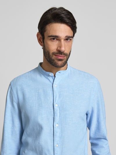MCNEAL Regular Fit Freizeithemd aus Leinen-Baumwoll-Mix Bleu 3