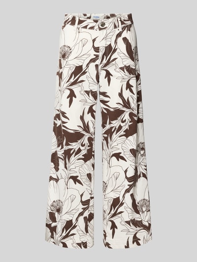 Produktfoto, Culotte in 7/8-Länge Modell 'Liv' von TONI, Allover-Blumenmuster in Braun und Creme, Baumwoll-Mix mit Stretch-Anteil