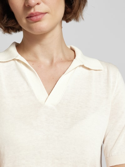 Weekend Max Mara Strickshirt mit V-Ausschnitt Modell 'RONCOLO' Offwhite 3