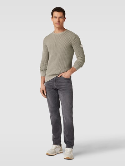 JOOP! Jeans Strickpullover mit Rundhalsausschnitt Modell 'Hadriano' Mittelgrau 1