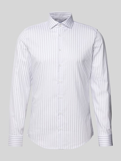 SEIDENSTICKER Slim fit zakelijk overhemd van katoen met kentkraag Zilver - 2