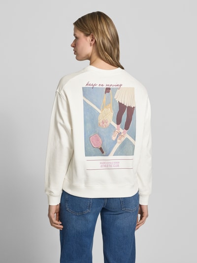 Marc O'Polo DENIM Oversized Sweatshirt mit Rückenprint Offwhite 5