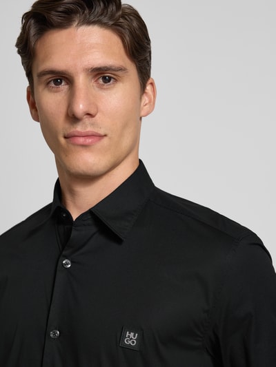 HUGO Freizeithemd mit Knopfleiste Modell 'Ermo' Black 3