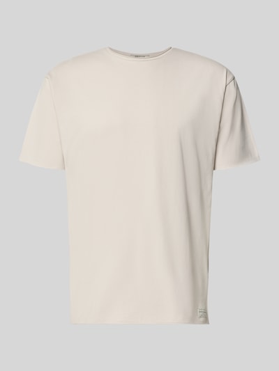 Produktfoto, T-Shirt mit Rundhalsausschnitt und Rollsaum von Scotch & Soda in Beige, reine Baumwolle, Relaxed Fit, glatte Textur